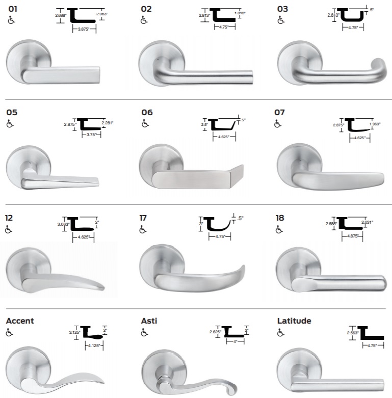 Escutcheon Lever (Designer M Series) for L9000 Mortise Lock