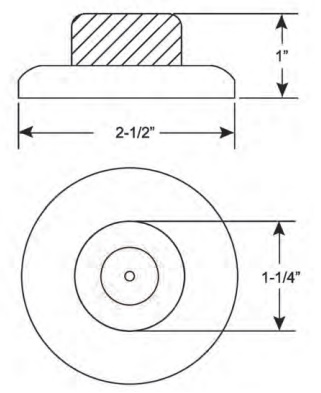 Townsteel TSH401 Concave Wall Stop Dimensions | Townsteel TSH 401 Concave Wall Stop Dimensions