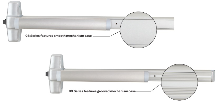 Von Duprin Difference Between Smooth and Grooved Mechanism Case