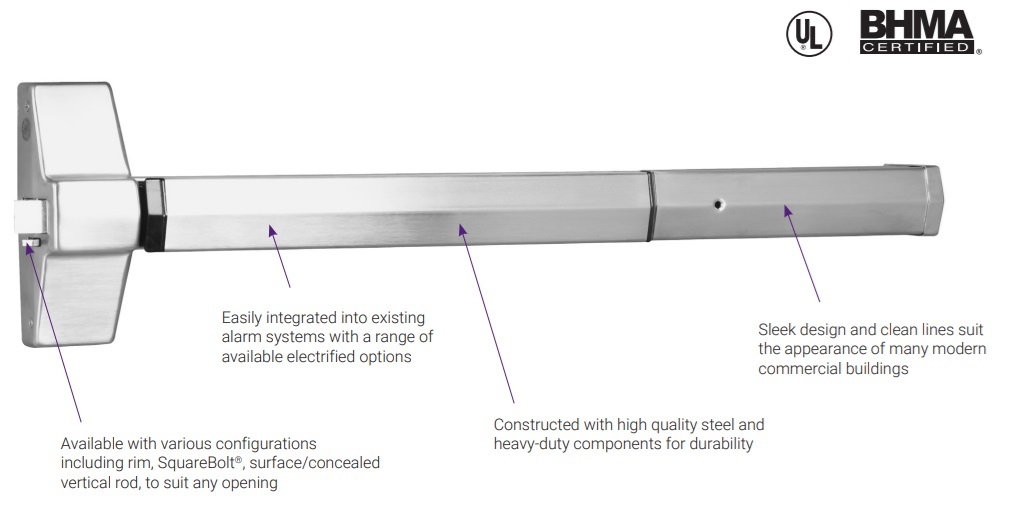 Yale 7100 Rim Exit Device Detailed View