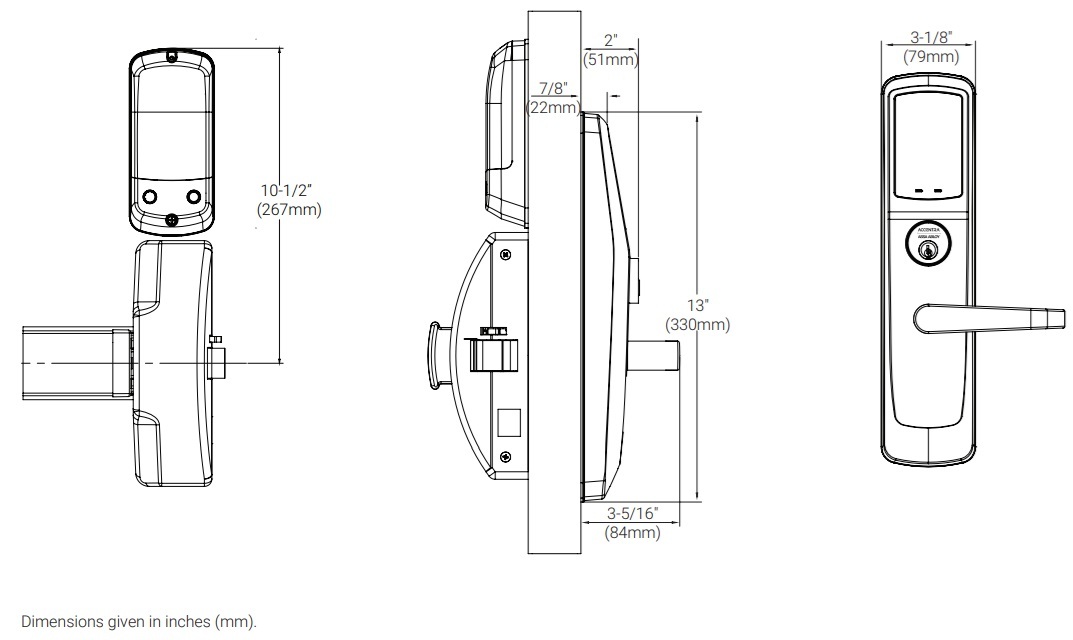 Yale NTT623 Exit Trim Dimensions