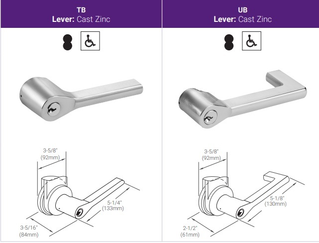 Yale nexTouch Cylindrical Locks Levers Option