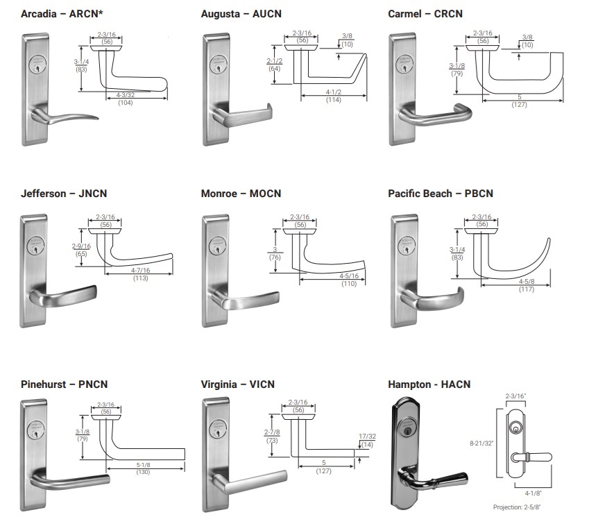 Yale Mortise Lock Standard Lever On Escutcheon