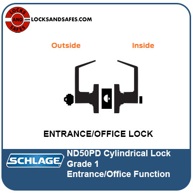 Schlage ND50PD Cylindrical Lock | Lock for Office Entrance