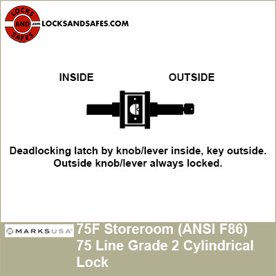 Marks 75F Storeroom (F86) Cylindrical Lock | Marks 75 Line