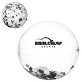 Custom Printed 16" Black And White Confetti Filled Round Beach Ball - JK-9237