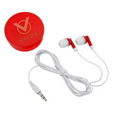 Custom Printed Earbuds In Round Plastic Case - 2707