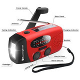 Custom ResQ Emergency Tool AM/FM/NOAA Weather Radio With LED Flashlight, 1000mAh Power Bank, Solar And Hand - OTD-088-AIR