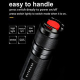 Custom LED Flashlight Extremely Bright, Waterproof, USB-C Powered Rechargeable 2300mAh Battery, 1500 Lumens - FL-C8H-AIR
