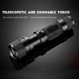 Custom 570 Lumens High Power Flashlight Zoomable Flashlight 2300mAh Rechargeable Battery - FL-F3L2-AIR