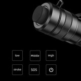 Custom LED 1000 Lumens Zoom Flashlight Extremely Bright, Water Resistant, USB-C Powered Rechargeable 2300mA - FL-F5C-OCEAN