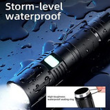 Custom 3000 Lumens Zoomable LED Flashlight Extremely Bright USB-C Powered Rechargeable 3700mAh With Power B - FL-X60T-OCEAN