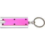Custom Slim Rectangular Flashlight with Swivel Key Chain (Translucent Pink) - FL1008-PK