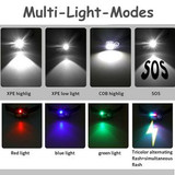 Custom RGB Lights Sensitive Rechargeable Head Flashlight Lamp - N0209165