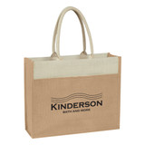 Custom Printed Jute Tote Bag With Front Pocket - 3617