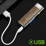 Custom PU Leather Dual E-Arc Lighter With Flashlight - N1401138