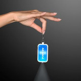 Custom Clip-On Light Blue Safety Blinkers, Keychain Flashlight - Domestic Print - 12580-BL-5