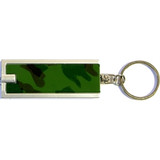 Custom Mini Flash Light w/Super Bright LED & Swivel Key Chain (Green Camouflage) - FL1010-CM