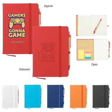 CUSTOM PRINTED JOURNAL NOTEBOOK WITH STICKY NOTES & FLAGS - 65024