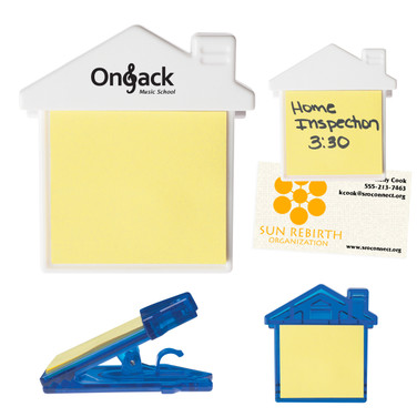 Custom Printed House Clip With Sticky Notes - 212