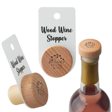 Custom Printed Wood Wine Stopper - I6393