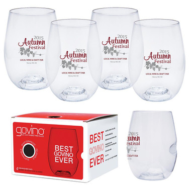 Custom Printed Dishwasher Safe Govino® 16oz Wine Glass 4 Pack - I544DS