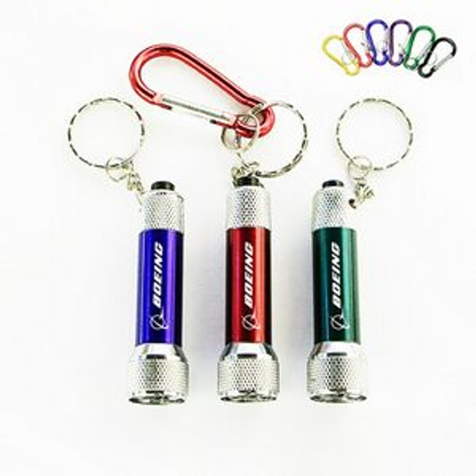 Custom Super Bright LED Flashlight with Swivel Keychain & Carabiner - FL1076-CB Custom Super Bright LED Flashlight with Swivel Keychain & Carabiner - FL1076-CB