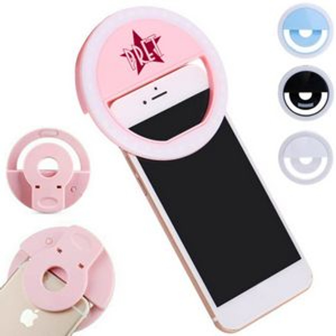 Custom Phone Selfie Ring Lights w/ Custom Imprint, 3W Portable LED - PRL03 Custom Phone Selfie Ring Lights w/ Custom Imprint, 3W Portable LED - PRL03