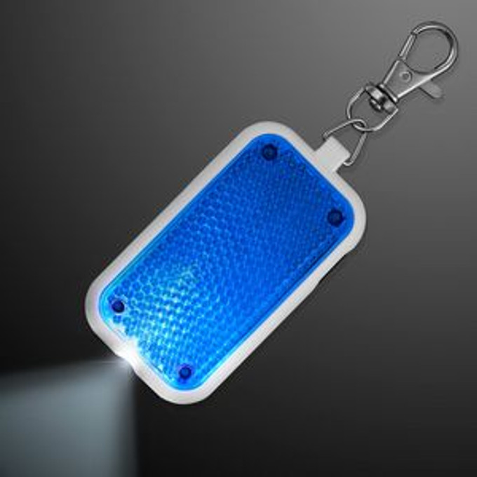 Custom Clip-On Light Blue Safety Blinkers, Keychain Flashlight - BLANK - 12580-BL