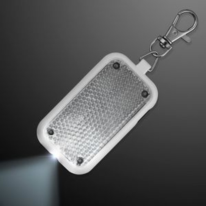 Custom Clip-On Light White Safety Blinkers, Keychain Flashlight - BLANK - 12580-WT Custom Clip-On Light White Safety Blinkers, Keychain Flashlight - BLANK - 12580-WT