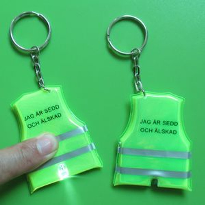 Custom LED Flashlight PVC Reflective Vest Keychain - KCRT030 Custom LED Flashlight PVC Reflective Vest Keychain - KCRT030