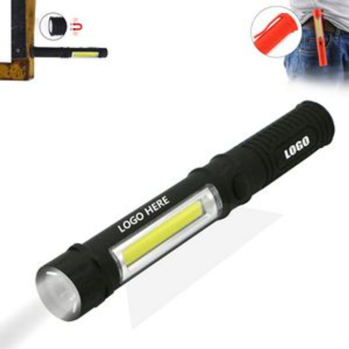 Custom Magnetic Flashlight With Clip - N020989