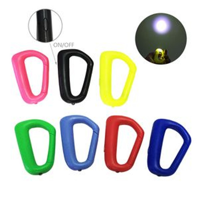 Custom Various Plastic Carabiner LED Flashlight Key Chain - N050321