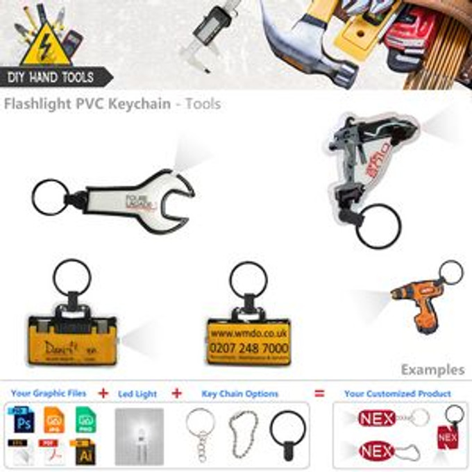 Custom Various Tools Keychain LED Flashlight - N050344 Custom Various Tools Keychain LED Flashlight - N050344