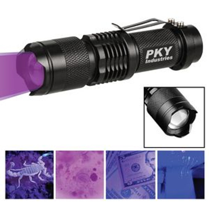 Custom Tactical Black Ultraviolet (UV) LED Flashlight - FL212