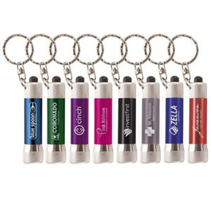 Custom Chroma - Laser Engraved Metal LED Flashlight with Keyring - LAK