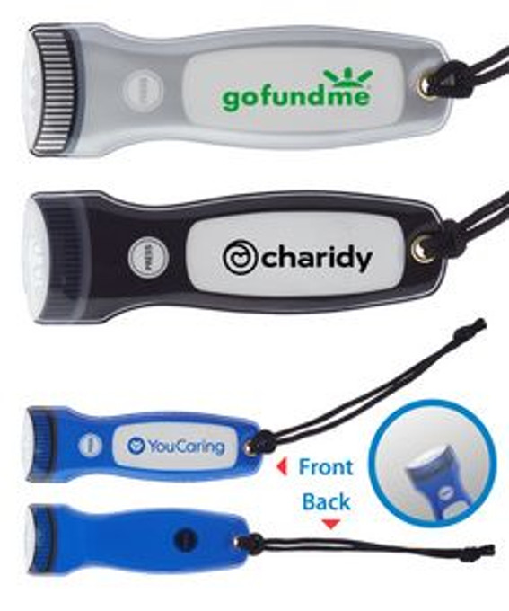 Custom Union Printed - Flat LED Flashlight with Wrist Strap - 1-Color Logo - 1550