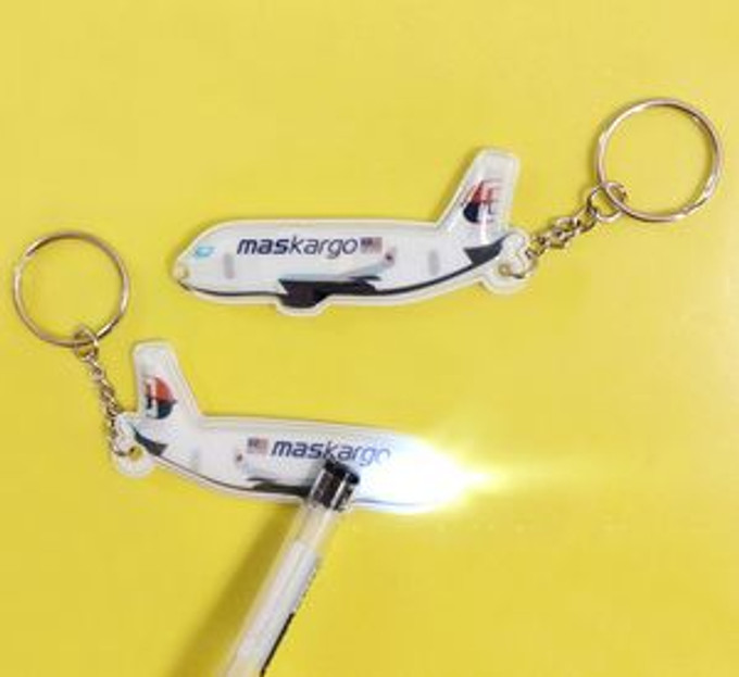 Custom Airplane Shaped PVC Flashlight Keychain - AAKC11 Custom Airplane Shaped PVC Flashlight Keychain - AAKC11