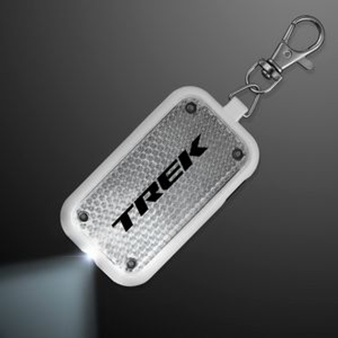 Custom Clip-On Light White Safety Blinkers, Keychain Flashlight - Domestic Print - 12580-WT-5