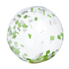 Custom Printed 16" Green And White Confetti Filled Round Clear Beach Ball - JK-9234