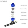 Custom White LED Flashlight Lamp With Carabiner - MN021301