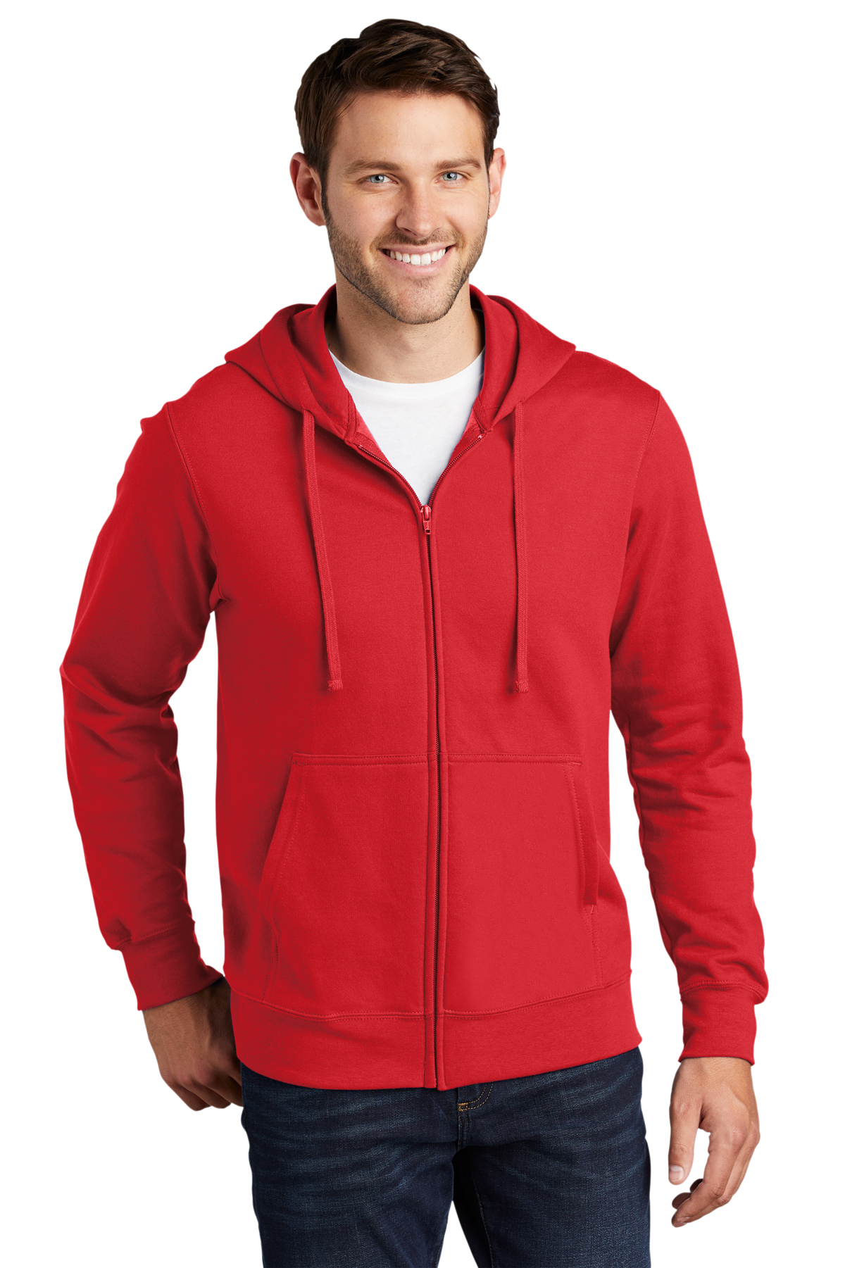 Custom Logo Port & Company® Fan Favorite™ Fleece Full-Zip Hooded