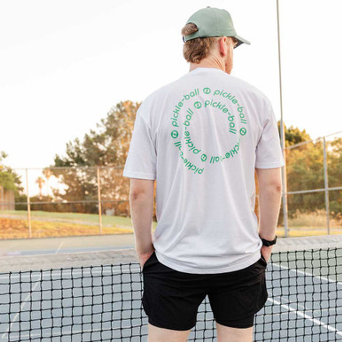 Heritage Pickle-ball Circle Back T-Shirt in White