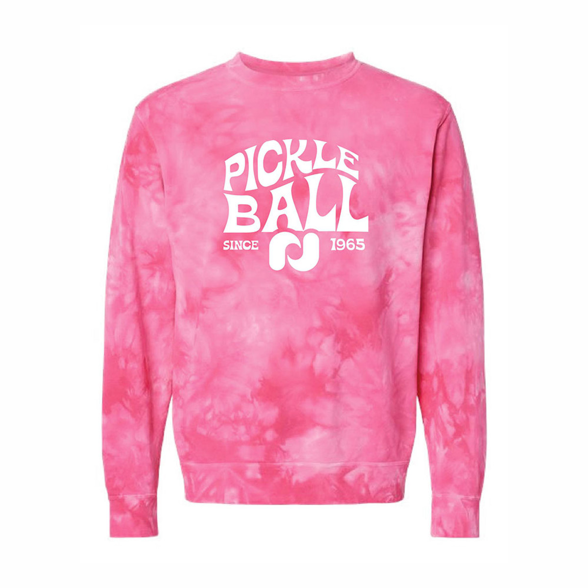 Heritage Pickle-ball Groovy Crew Neck Sweatshirt in Tie-Dye/Hot Pink