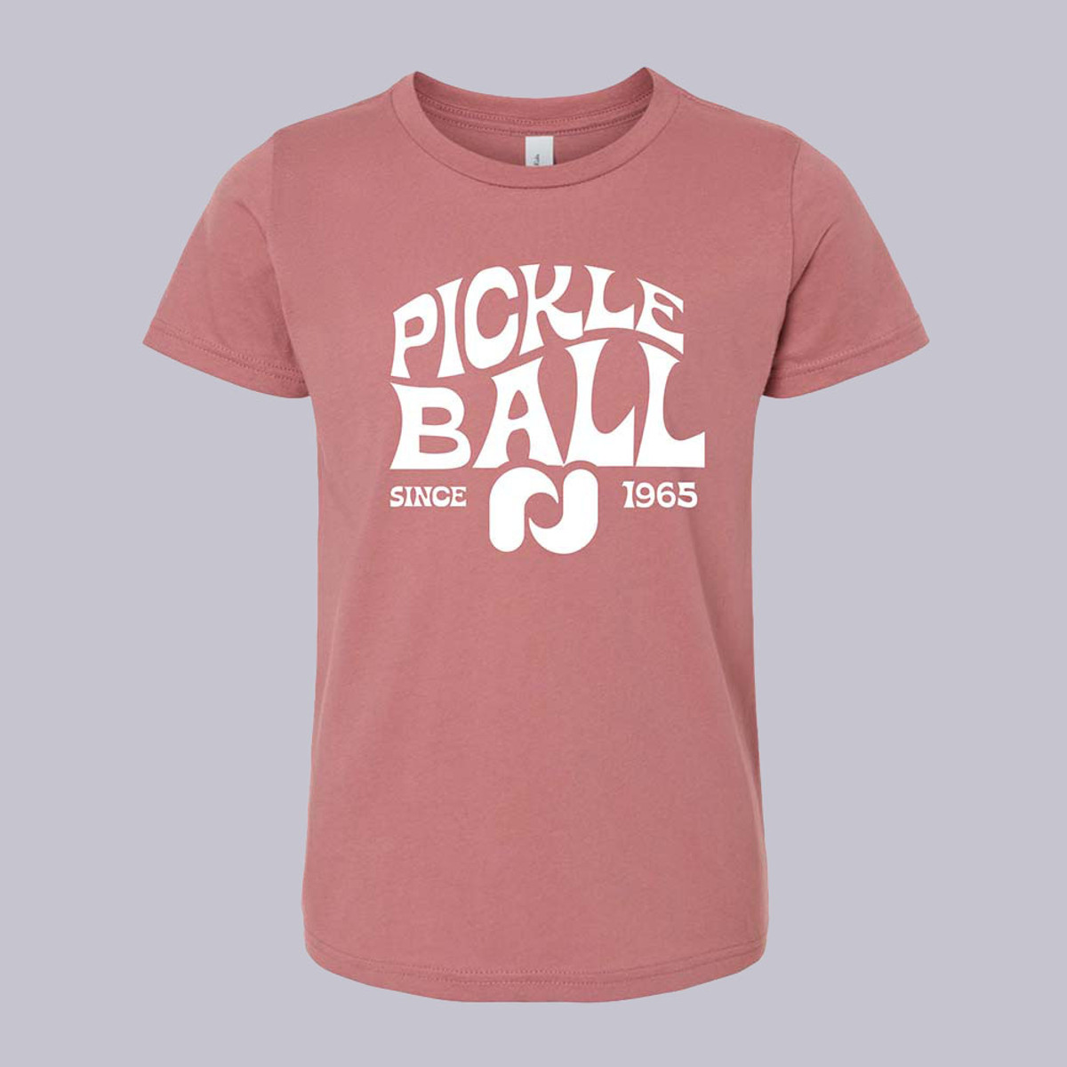 Front view of the Youth Heritage Pickleball Groovy T-Shirt.