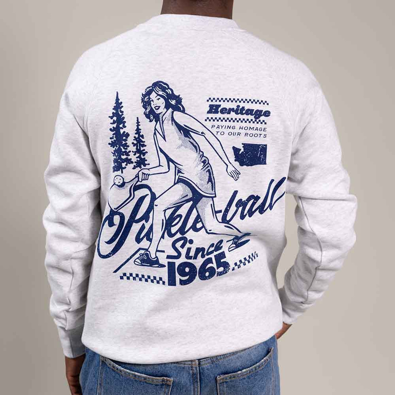 Heritage Pickle-ball Vintage Crewneck Sweatshirt - Unisex
