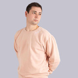 Dusty Pink Heritage Pickle-ball Embroidered Cursive Crew Neck Sweatshirt - Front View