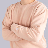 Dusty Pink Heritage Pickle-ball Embroidered Cursive Crew Neck Sweatshirt - Detail