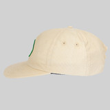 Side view of Heritage Pickle-ball Circle Patch Corduroy Hat in the color Butter.