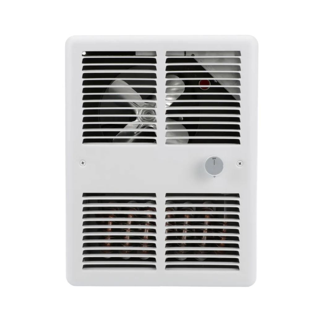 Markel HF3210T2RPW Midsized Fan Forced Wall Heater with Double Pole  Built-In Thermostat, 240/208V, 1000/750W, 3413/2560 Max BTUs, 4.2/3.6A